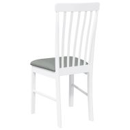 Трапезни столове с възглавници 2 бр Бяла масивна дървесина гума