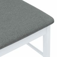 Трапезни столове с възглавници 2 бр Бяла масивна дървесина гума