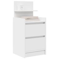 Нощно шкафче с 2 чекмеджета, бяло 38x34x80 cm