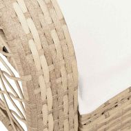 Градински люлеещ стол с възглавници бежов полиратан