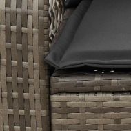 Градински люлеещ стол с възглавници сив полиратан