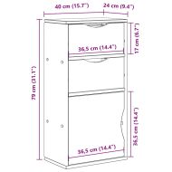 Страничен шкаф с чекмеджета ODDA White 40x24x79 cm