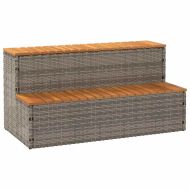 Стъпало за джакузи сиво 100x50x50,5 cm Поли ратан