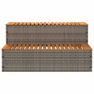 Стъпало за джакузи сиво 100x50x50,5 cm Поли ратан