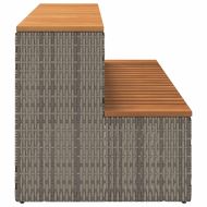 Стъпало за джакузи сиво 100x50x50,5 cm Поли ратан