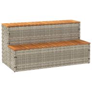 Стъпало за джакузи Светло сиво 100x50x50,5 cm Поли ратан