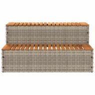Стъпало за джакузи Светло сиво 100x50x50,5 cm Поли ратан