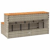 Стъпало за джакузи Светло сиво 100x50x50,5 cm Поли ратан
