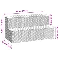 Стъпало за джакузи Светло сиво 100x50x50,5 cm Поли ратан