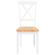 трапезни столове 2 бр. бяла масивна дървесина гума