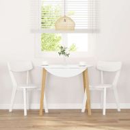 трапезни столове 2 бр. бяла масивна дървесина гума