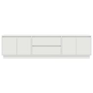 ТВ шкаф с LED осветление, бял, 193,5x41x50 см