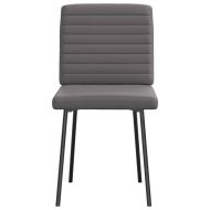 Трапезни столове, 2 бр, сиви, изкуствена кожа