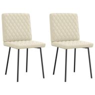 Трапезни столове, 2 бр, кремави, изкуствена кожа