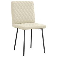 Трапезни столове, 2 бр, кремави, изкуствена кожа