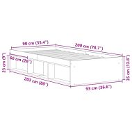 Рамка за легло без матрак старо дърво 90x200см инженерно дърво