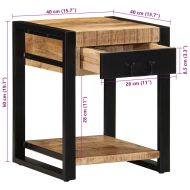 Странична маса 40x40x50 cm Масивна груба дървесина Манго