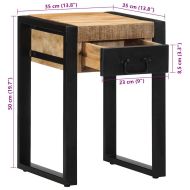 Странична маса 35x35x50 cm Масивна груба дървесина Манго