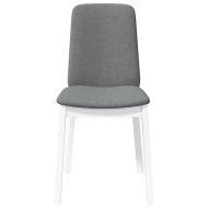 Трапезни столове с възглавници 2 бр Бяла масивна дървесина гума