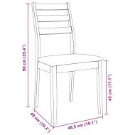 Трапезни столове с възглавници 2 бр Бяла масивна дървесина гума