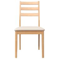 Трапезни столове с възглавници 2 бр Естествено масивно дърво