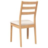 Трапезни столове с възглавници 2 бр Естествено масивно дърво