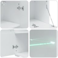 5 броя ТВ шкафове с LED осветление Мат бяло инженерно дърво