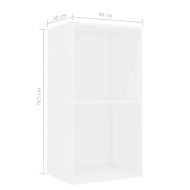 Библиотека, бяла, 40x30x76,5 см, инженерно дърво