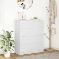 Сайдборд, бял, 80x35x99 см, инженерно дърво