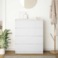 Сайдборд, бял, 80x35x99 см, инженерно дърво