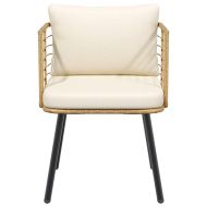 Градински столове 2 бр. с възглавници Natural Poly Rattan