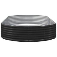 Повдигната градинска леха, поцинкована стомана, 296x140x36 см, антрацит