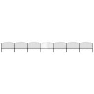 Градинска ограда с връх тип копие, стомана, 1248x150 см, черна