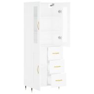 Висок шкаф, бял, 69,5x34x180 см, инженерно дърво