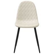 Трапезни столове, 6 бр, кремавобели, кадифе