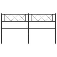 Метална табла за глава, черна, 140 см