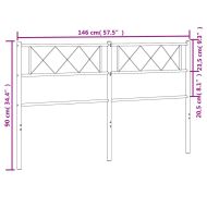 Метална табла за глава, черна, 140 см