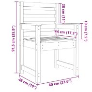 Градински столове 2 бр меденокафяви 60x48x91 см бор масив