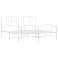 Метална рамка за легло с горна и долна табла, бяла, 160x200 см