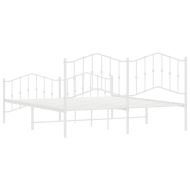 Метална рамка за легло с горна и долна табла, бяла, 160x200 см