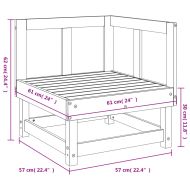 Градински ъглов диван, бор масив