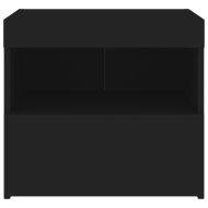 Нощно шкафче с LED осветление, черни, 50x40x45 см