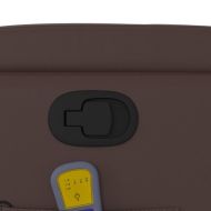 Изправящ масажен реклайнер стол, кафяв, изкуствена кожа