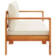 Градински диван с възглавници, 2-местен, масивна акация