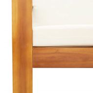 Градински диван с възглавници, 2-местен, масивна акация