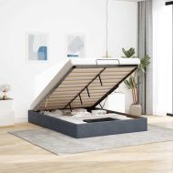 Османска рамка за легло без матрак, тъмносива, 140x190см кадифе