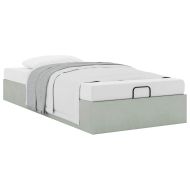 Османска рамка за легло без матрак светлосива 100x200 см кадифе