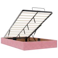 Османска рамка за легло без матрак, розова, 120x200 см, кадифе