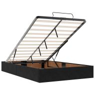 Османска рамка за легло без матрак, черна, 120x200 см, кадифе