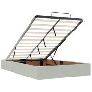 Османска рамка за легло без матрак, светлосива 120x200см кадифе